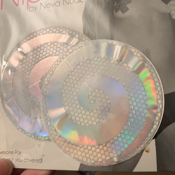 Nipztix by Neva Nude Holo Spiral Pasties - Picture 4 of 5